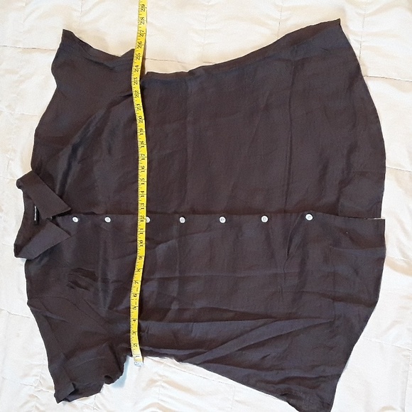 Avenue 100% Linen Button Down Short Sleeve Blouse Brown Size 18/20 NWOT - Picture 2 of 6